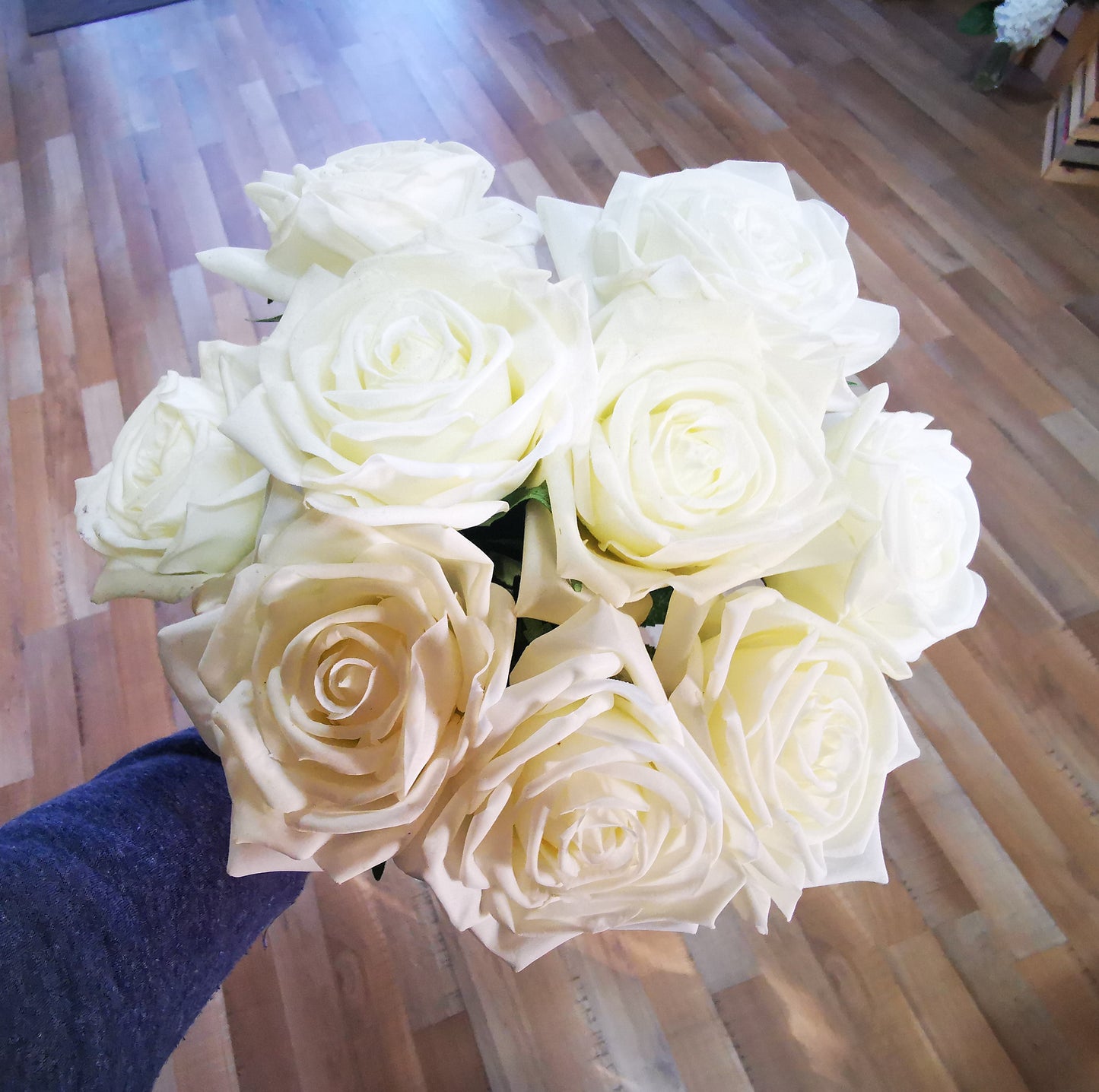 Real Touch White Rose Bridal Bouquet - Beautiful Budget Bouquets