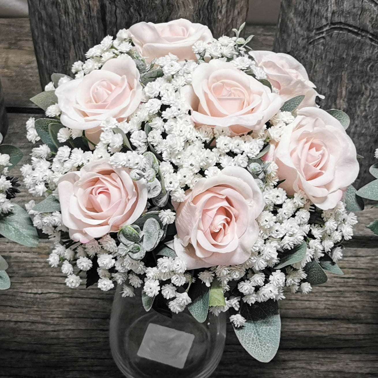 Light Pink Real Touch Rose bouquet